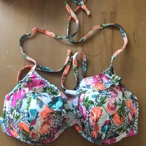 H&M Floral Print Push Up Bikini Top